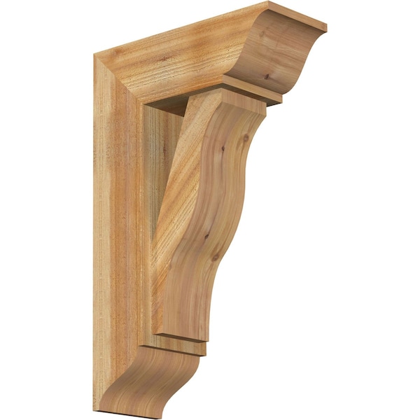 Ekena Millwork Funston Traditional Rough Sawn Bracket w/ Offset Brace, Western Red Cedar, 8"W x 20"D x 32"H BKT0806X20X32FST01RWR - main
